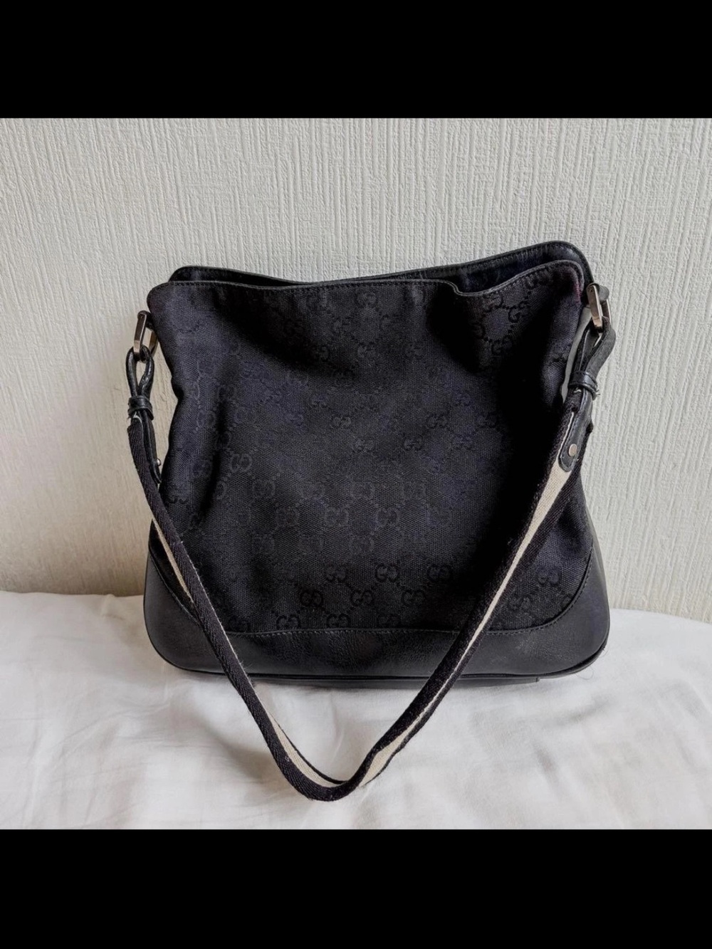 Gucci Black Monogram Shoulder Bag